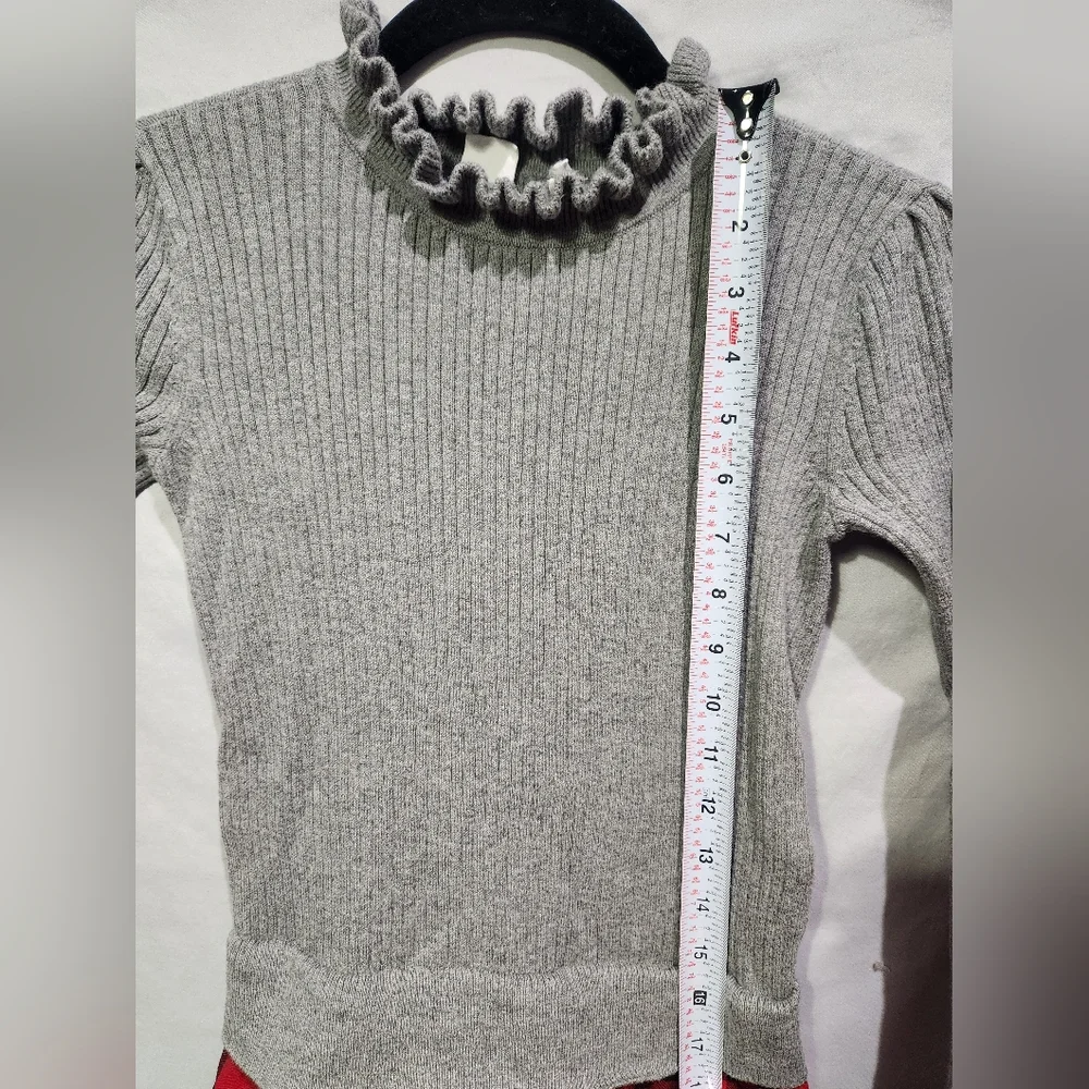Gap Kids Red Black Buffalo Check Plaid Dress Ribbed Gray Sweater Medium‎ Holiday